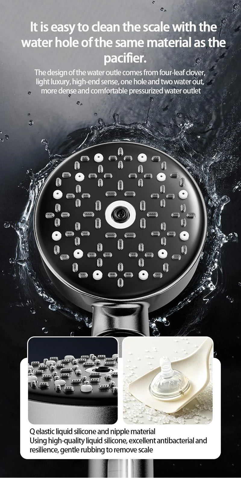 6-Function High-Pressure Shower Head